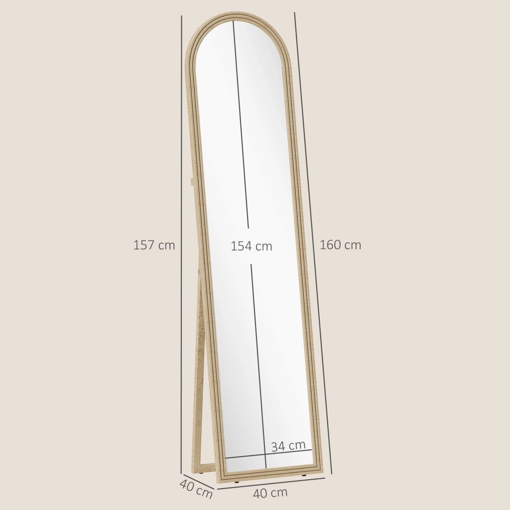 Specchio a parete ¨C Minimal ¨C effetto pietra 40x160 cm beige