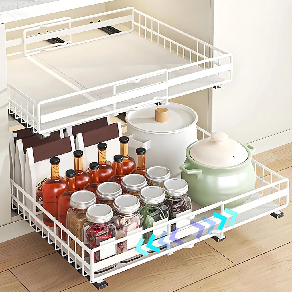 Set di 2 organizer per armadi, taglia M e L, regolabili da 31 a 51 cm