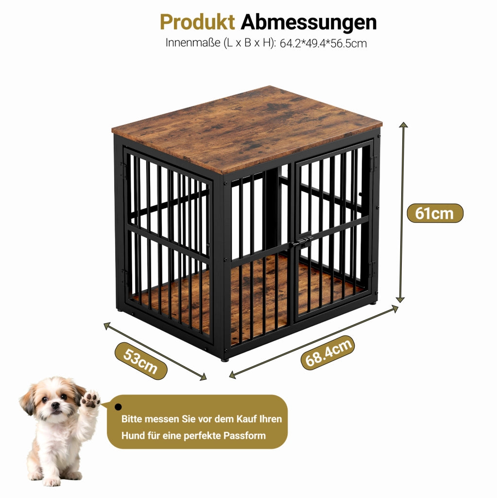 Gabbia modulare per cani con 3 porte, nero e marrone