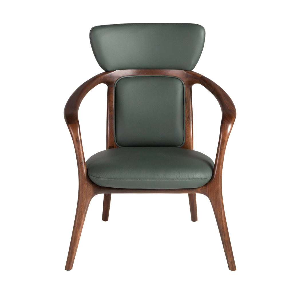 Poltrona in similpelle verde scuro