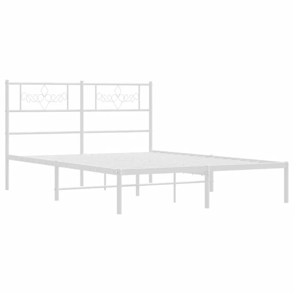 Giroletto con Testiera Metallo Bianco 140x190 cm