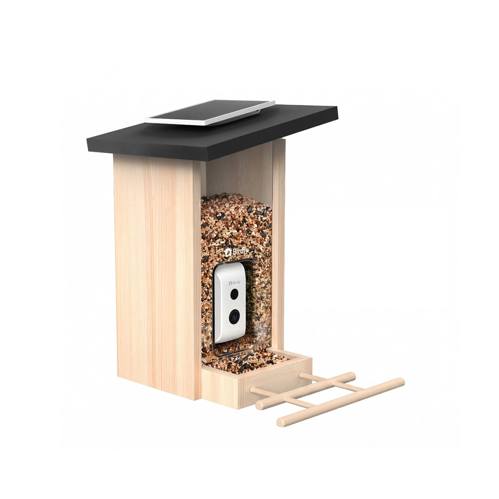Mangiatoia per Uccelli con Telecamera AI e Pannello Solare Impermeabile IP66 Marrone / Beige Birdfy