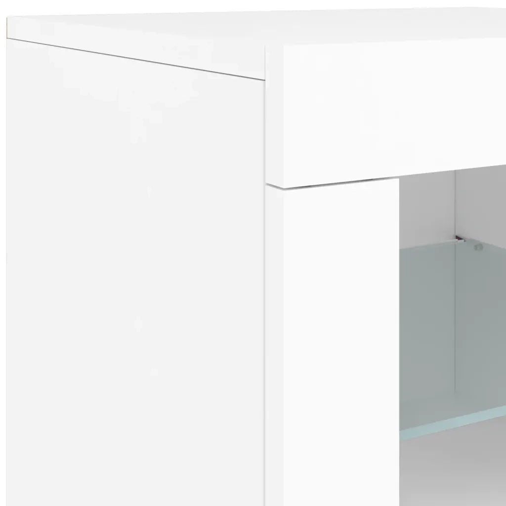 Credenza | Madia | Buffet da pranzo | Armadio da pranzo con Luci LED Bianca 162x37x67 cm