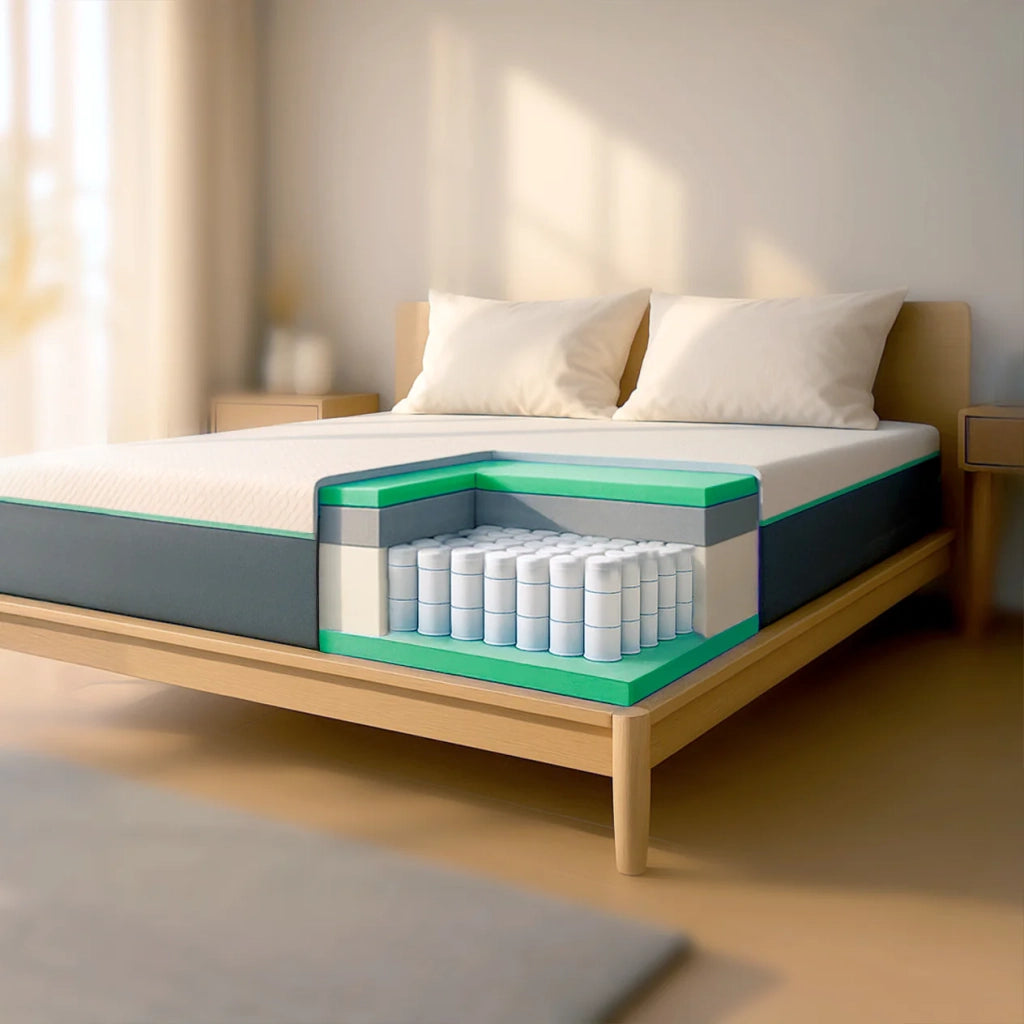 Materasso 160x190 in Memory Foam e Molle Insacchettate | Altezza 25 cm | Tecnologia Breeze | Traspirante, Anallergico e Sfoderabile