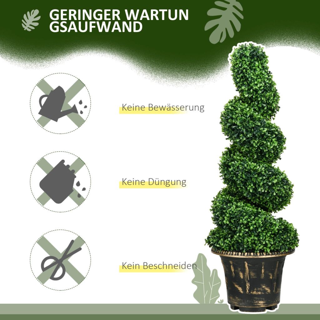 PIANTA ARTIFICIALE Bosso 90 cm Verde Set da 2 per interno ed esterno