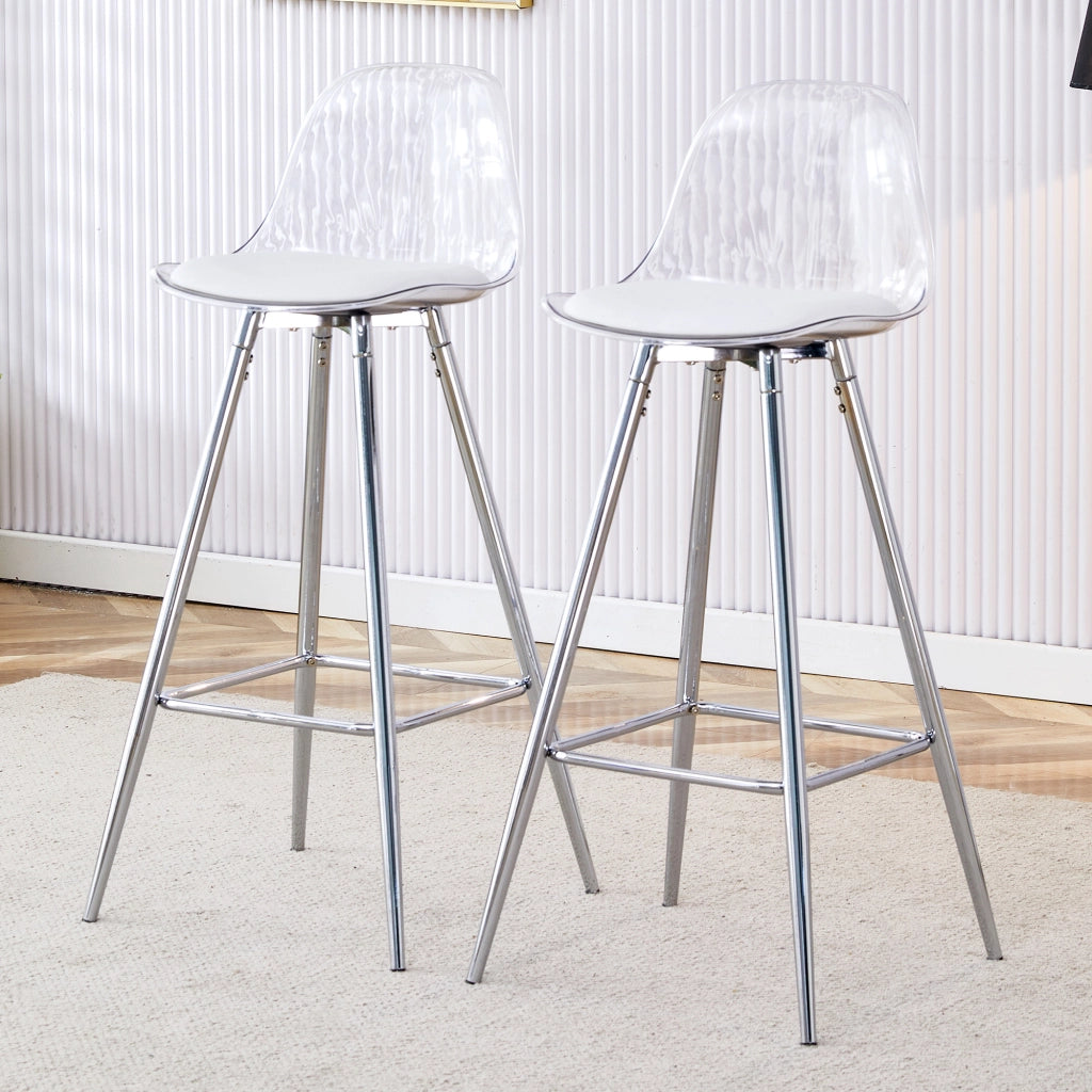 SEDIA Trasparente Set da 2 pezzi Schienale ergonomico Metallo argento