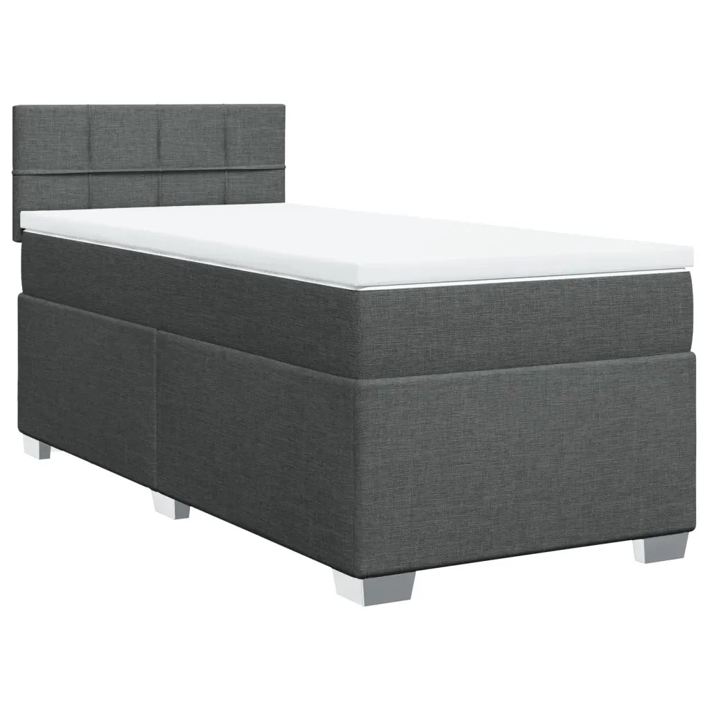 Giroletto a Molle con Materasso Grigio Scuro 90x200 cm Tessuto 3285772