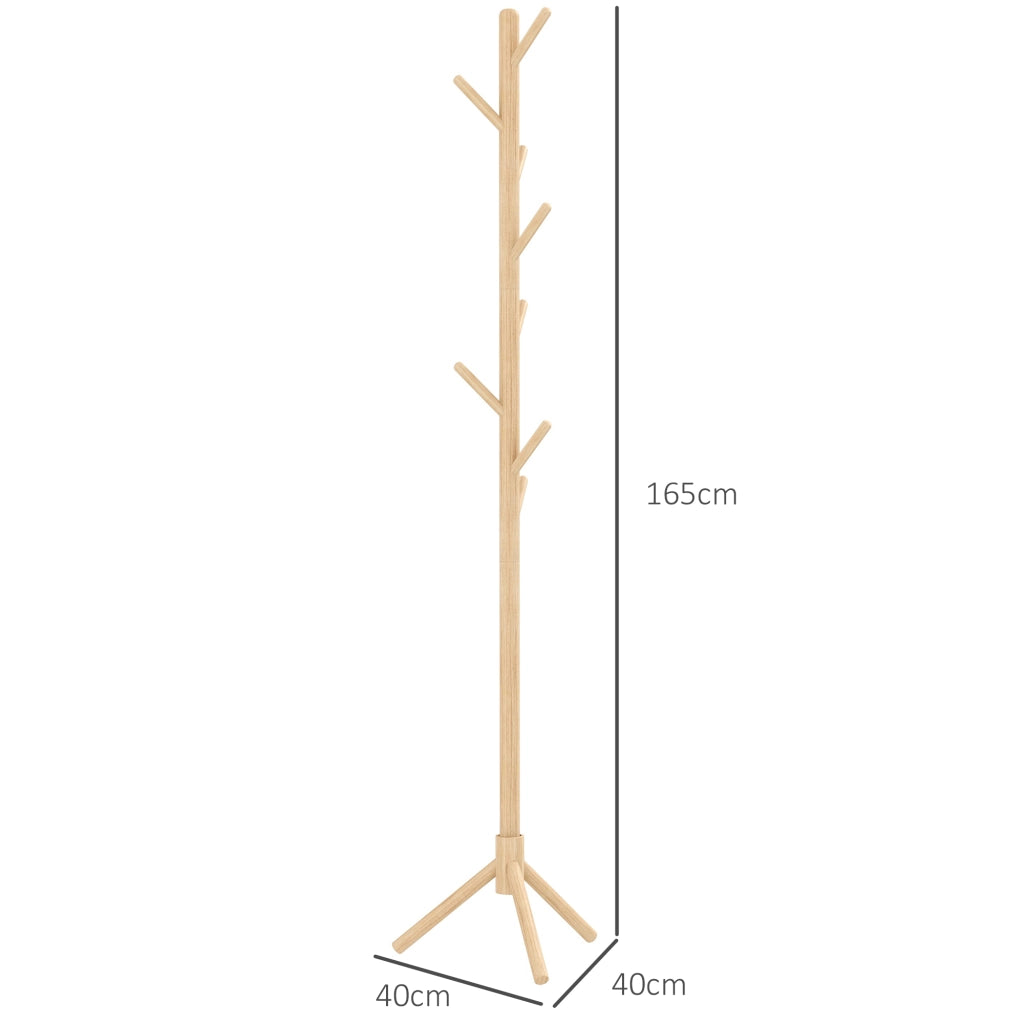 Appendiabiti a forma di albero ¨C Xylo ¨C legno naturale con 8 ganci, 40x40x165 cm