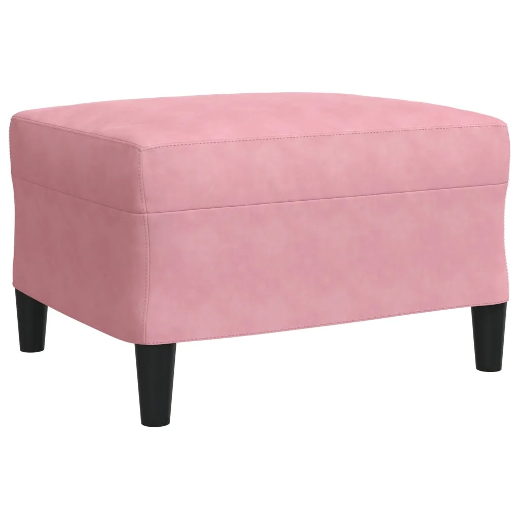 Set di Divani 4 pz con Cuscini e Rinforzi rosa in Velluto