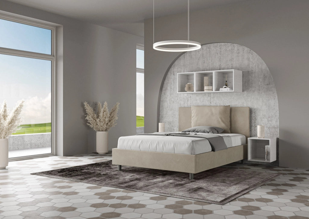 Letto Matrimoniale Francese 150x210 cm Senza Rete Antea Sabbia
