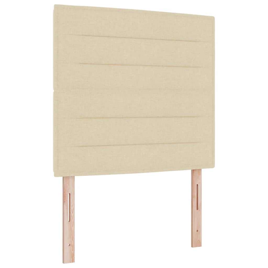 Letto a molle con testiera Crema 90 x 200 cm Tessuto 3343965