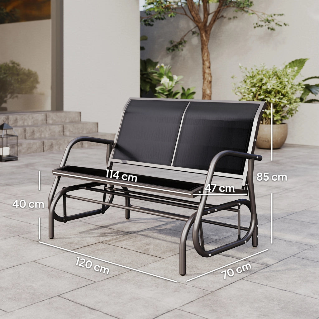 Dondolo da Giardino 2 Posti ¨C Xylo ¨C Metal Texteline 120x70x85cm Grigio