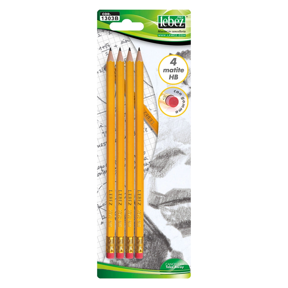 MATITA CON GOMMA 4 pezzi- 24 blister  - LEBEZ