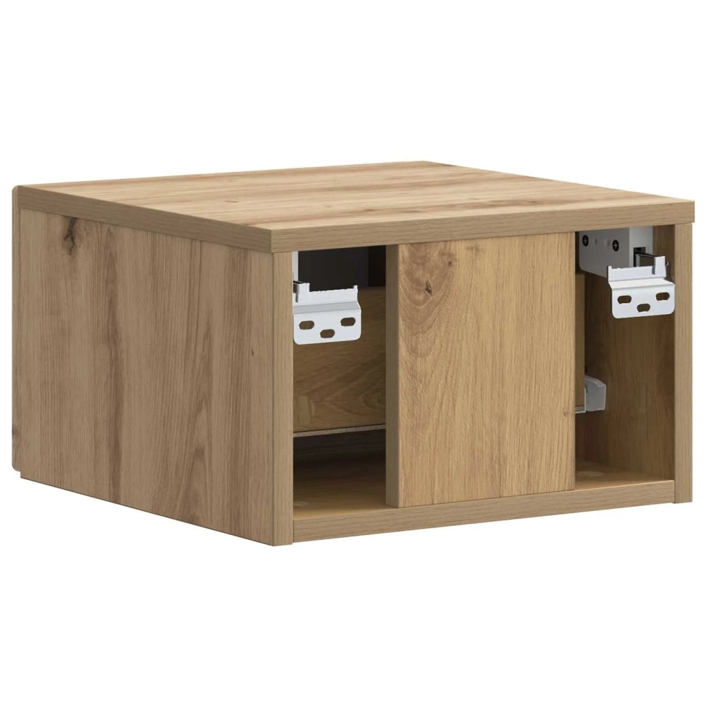 Mobiletto da notte a muro 2 pz Rovere Artigianale 898614