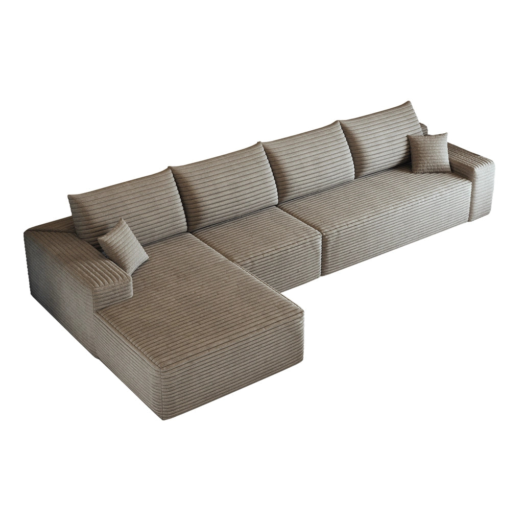DIVANO 340x175x83 cm in Tessuto Cammello senza montaggio