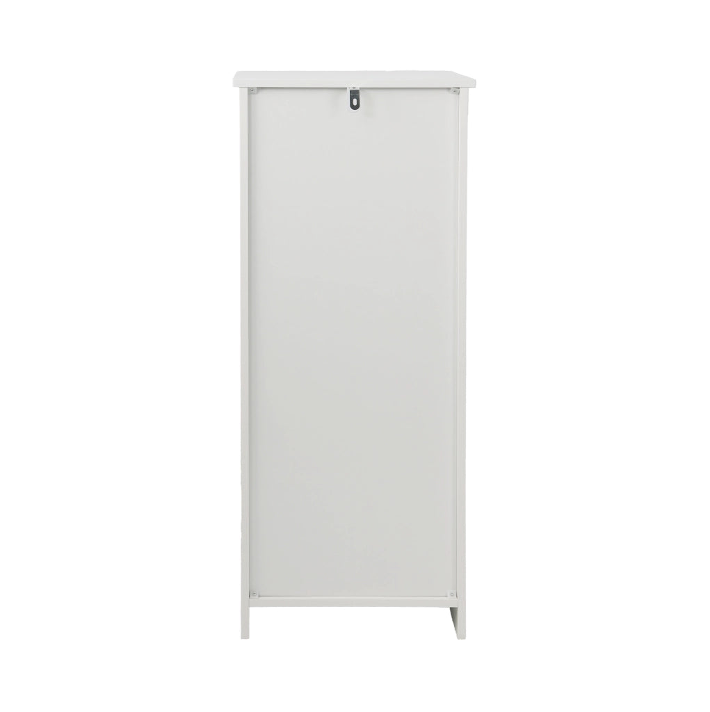 Mobile bagno basso autoportante bianco con ante a lamelle