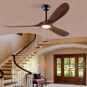 Ventilatore da soffitto 152 cm noce scuro nero con LED regolabile