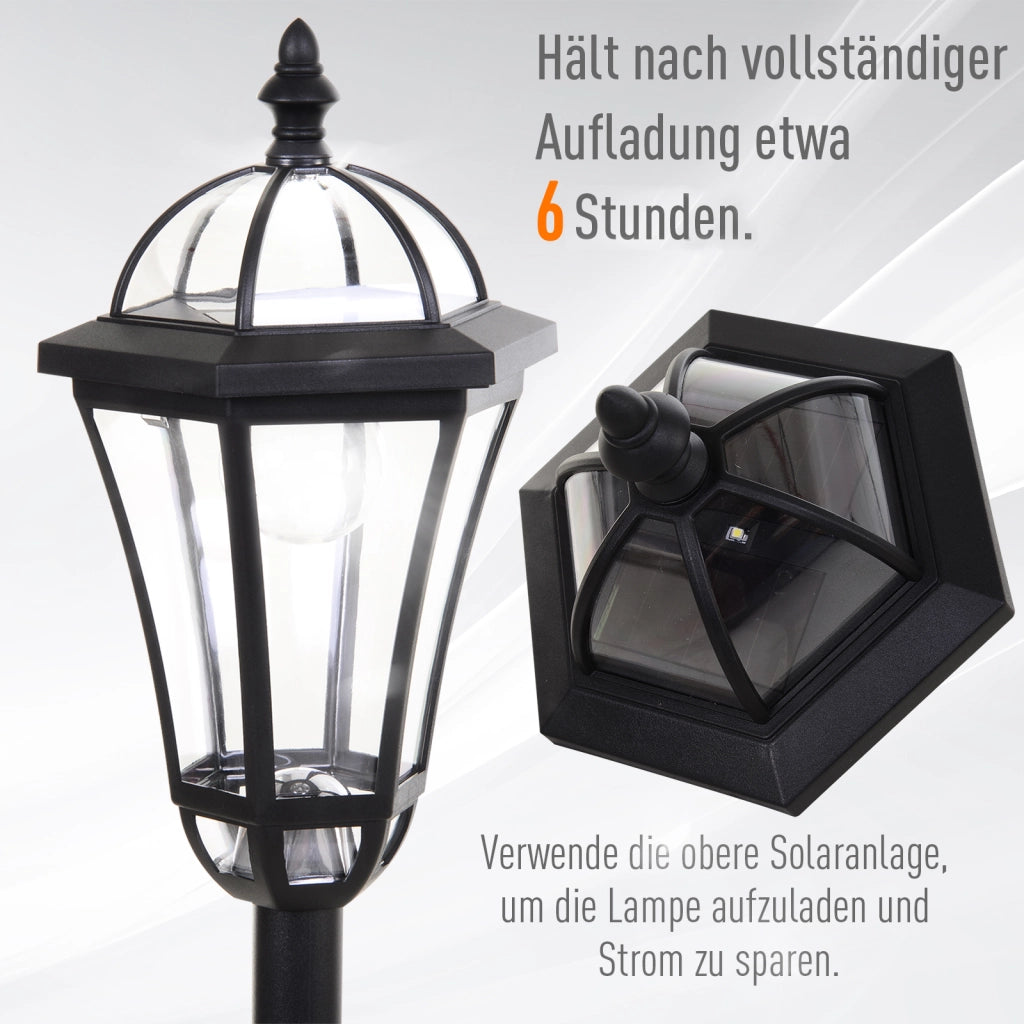 LAMPADA SOLARE da giardino LED nera in ABS IP44 Set da 2 pezzi