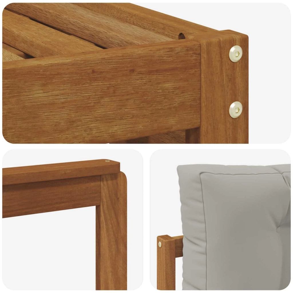 Set di divani da esterno 6 pcs Grigio Naturale e Chiaro 3373726