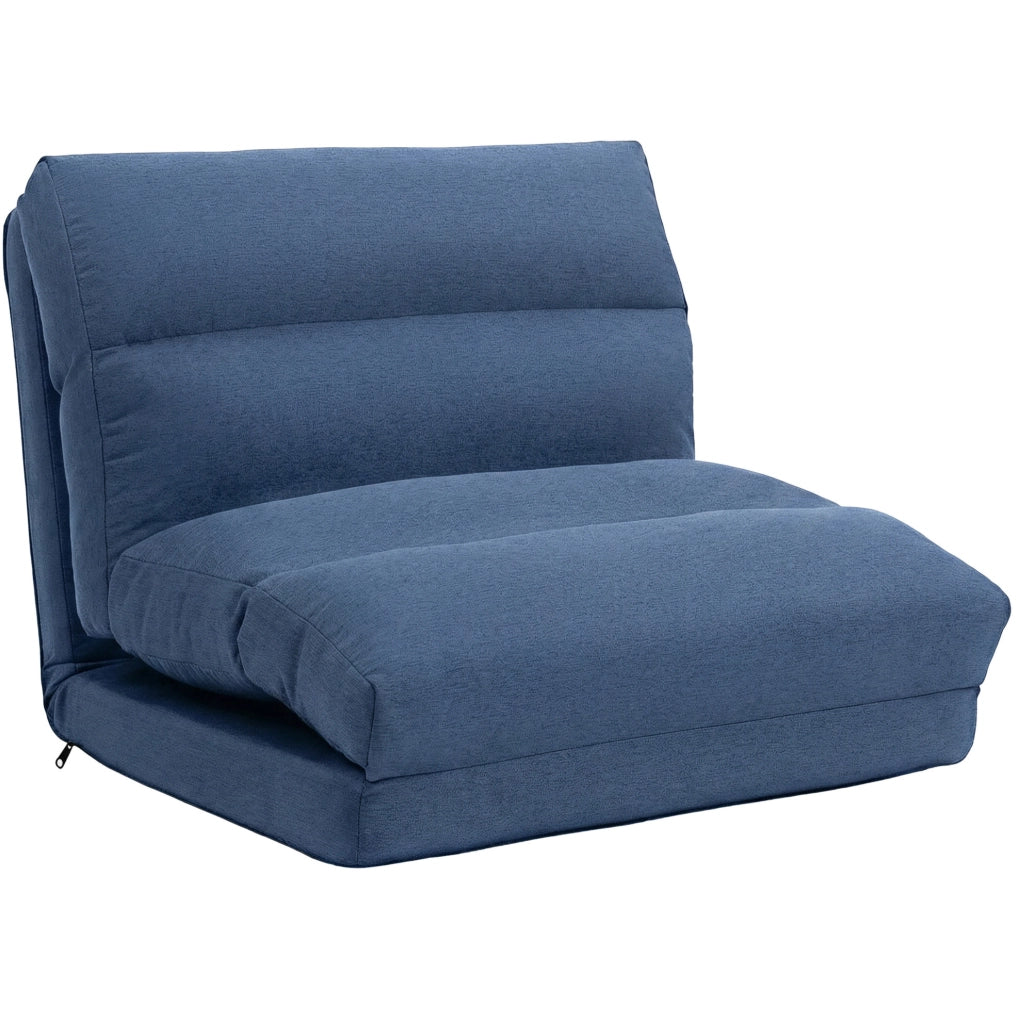 Poltrona da pavimento blu regolabile e trasformabile