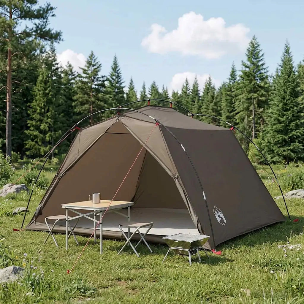 Tenda a tunnel Marrone e Grigio 4 persone