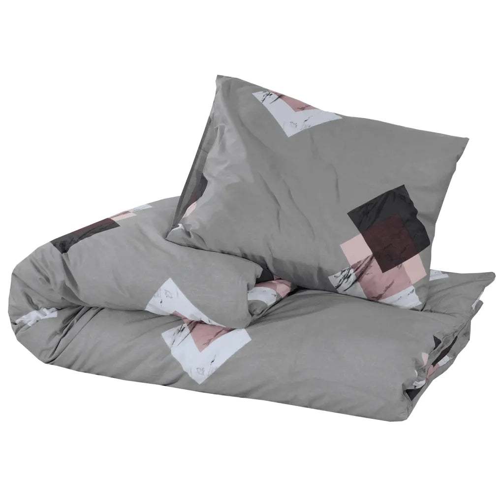 Set Copripiumino Grigio 240x220 cm in Cotone 136464