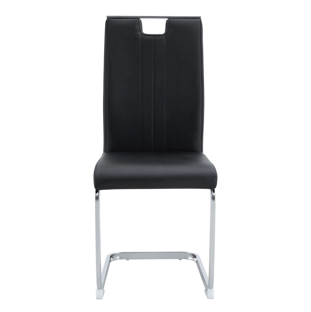 Set di 2 sedie nere curve in materiale PU dal design moderno e minimale
