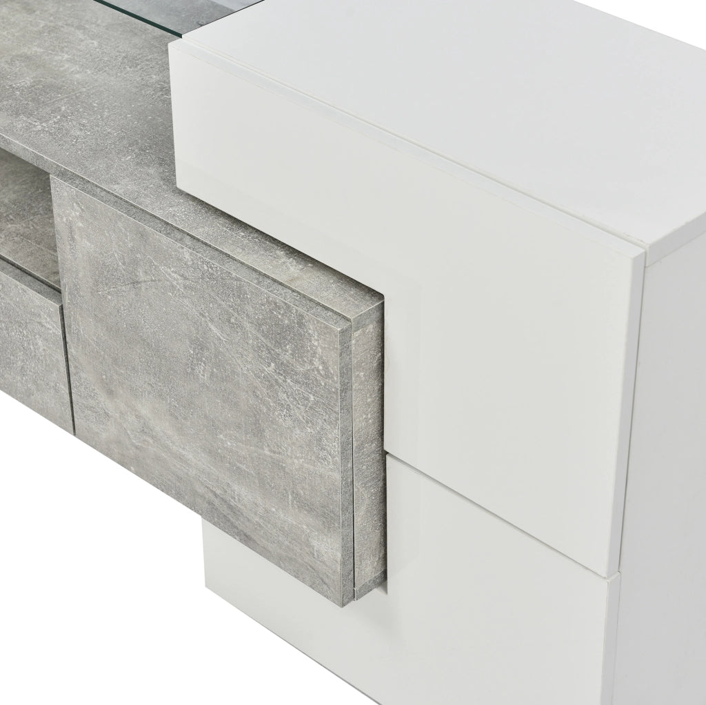 Mobile TV con LED; 200 x 35 x 60 cm; MDF; grigio