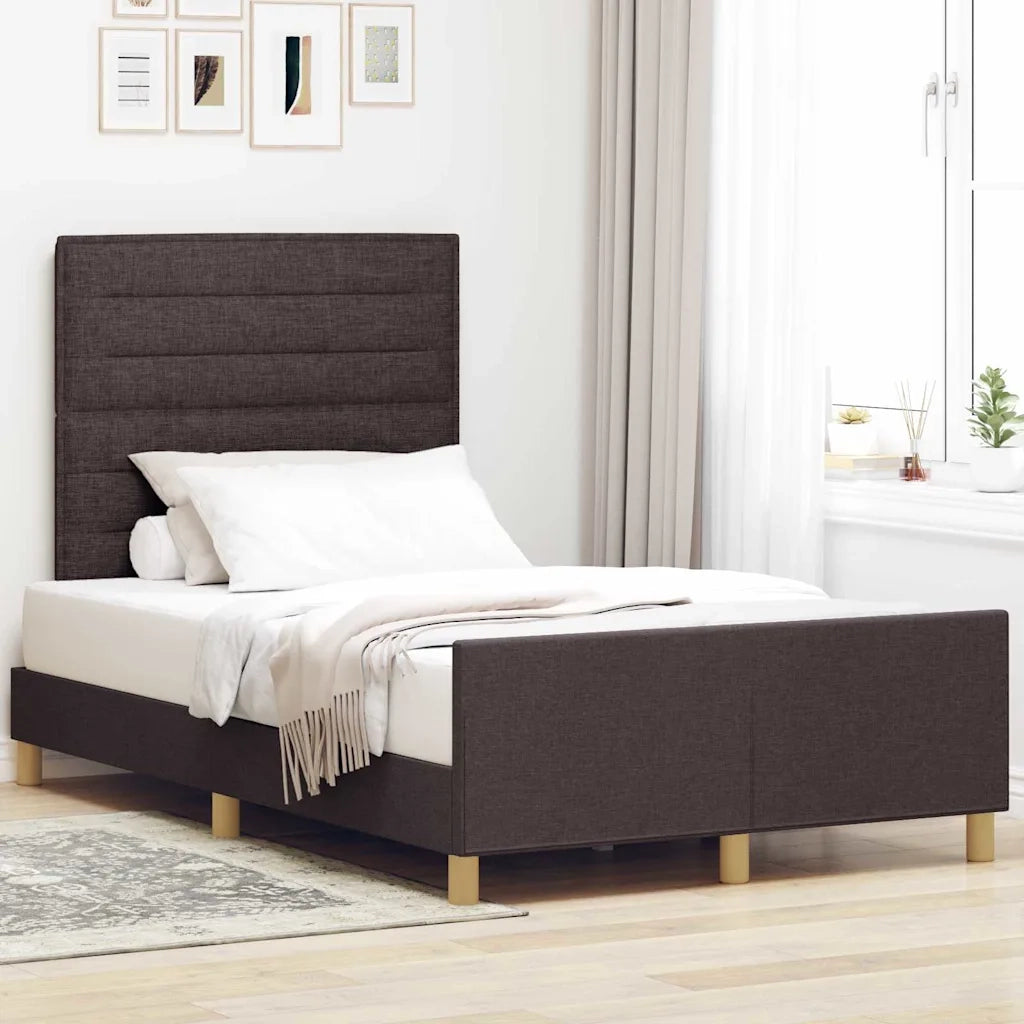 Struttura del letto-Giroletto Marrone scuro 120 x 200 cm Tessuto 419256