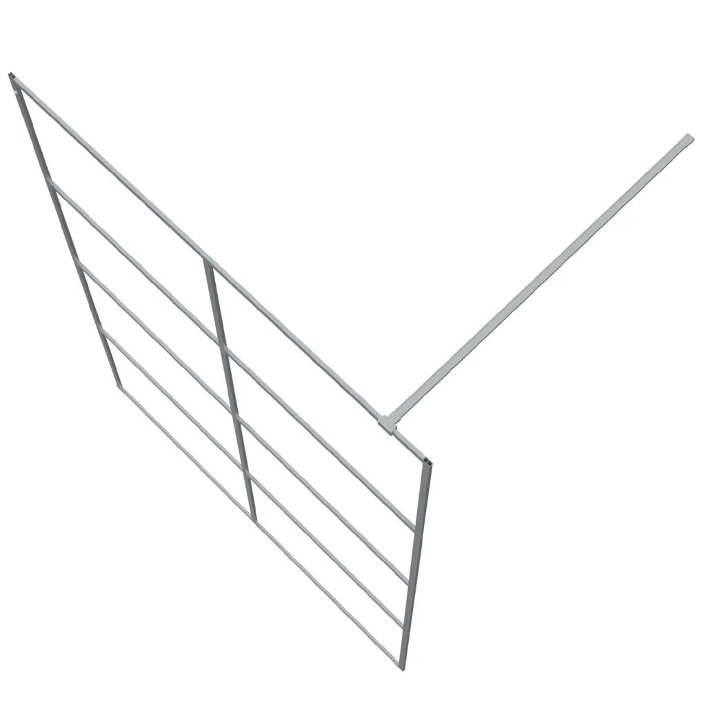Parete Doccia Walk in Argento 140x195 cm Vetro Trasparente ESG 152139
