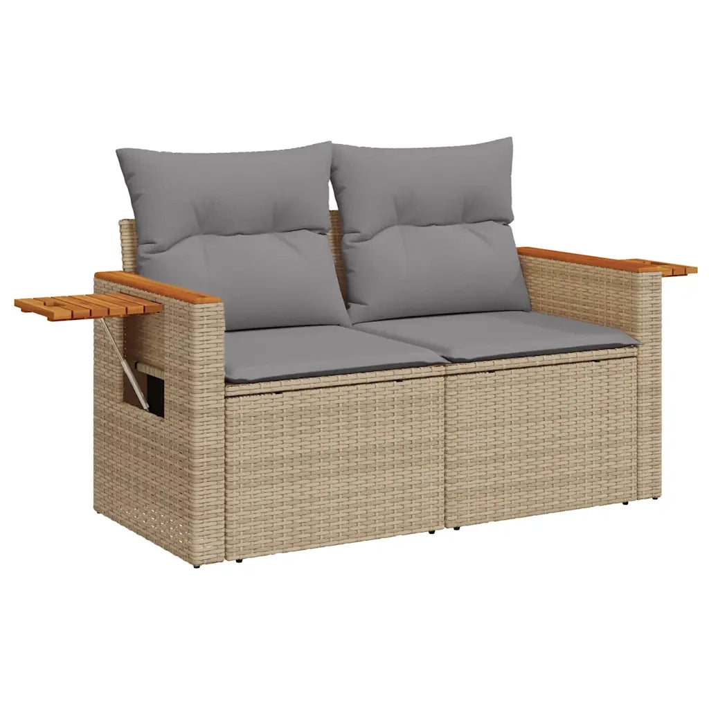 Set Divano da Giardino 4 pz con Cuscini-Sofa da Giardino-Divanetto da esterno Beige in Polyrattan 311251
