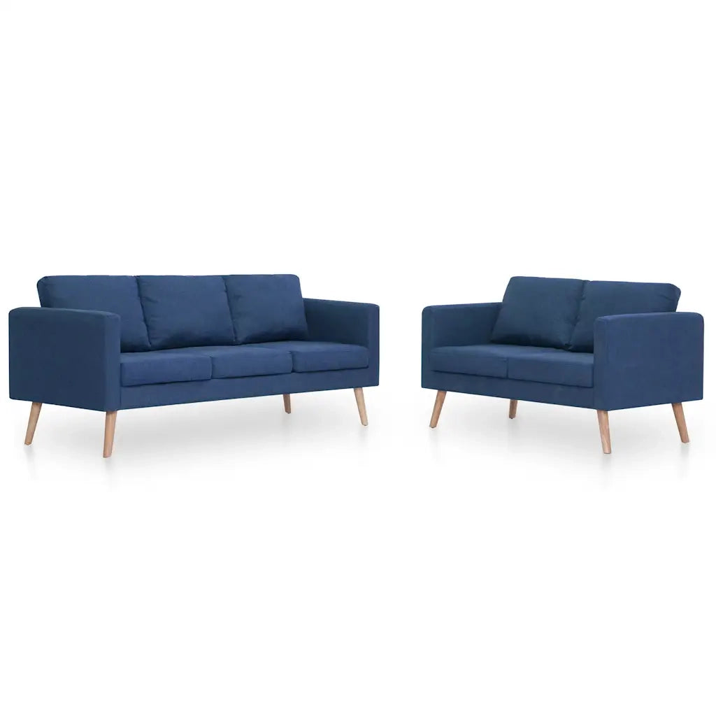 Set Divani 2 pz in Tessuto Blu 276853