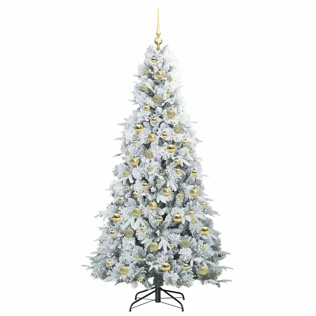 Albero di Natale Artificiale con Rami Pieghevoli Bianco 210 cm