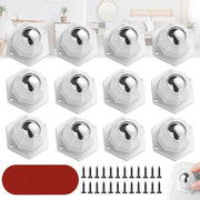 Pompe adesive per mobili - 12 pezzi - Bianco - 3,7 x 2,3 cm