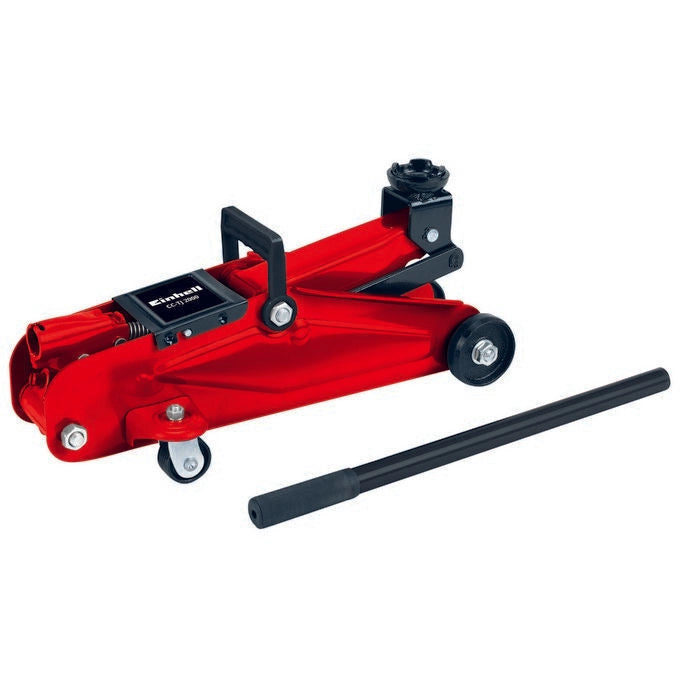 Einhell CC-TJ 2000 Cricchetto Idraulico Carrellabile 2 t altezza min 13.5 cm max 33 cm valvola di sicurezza 2 ruote orientabili