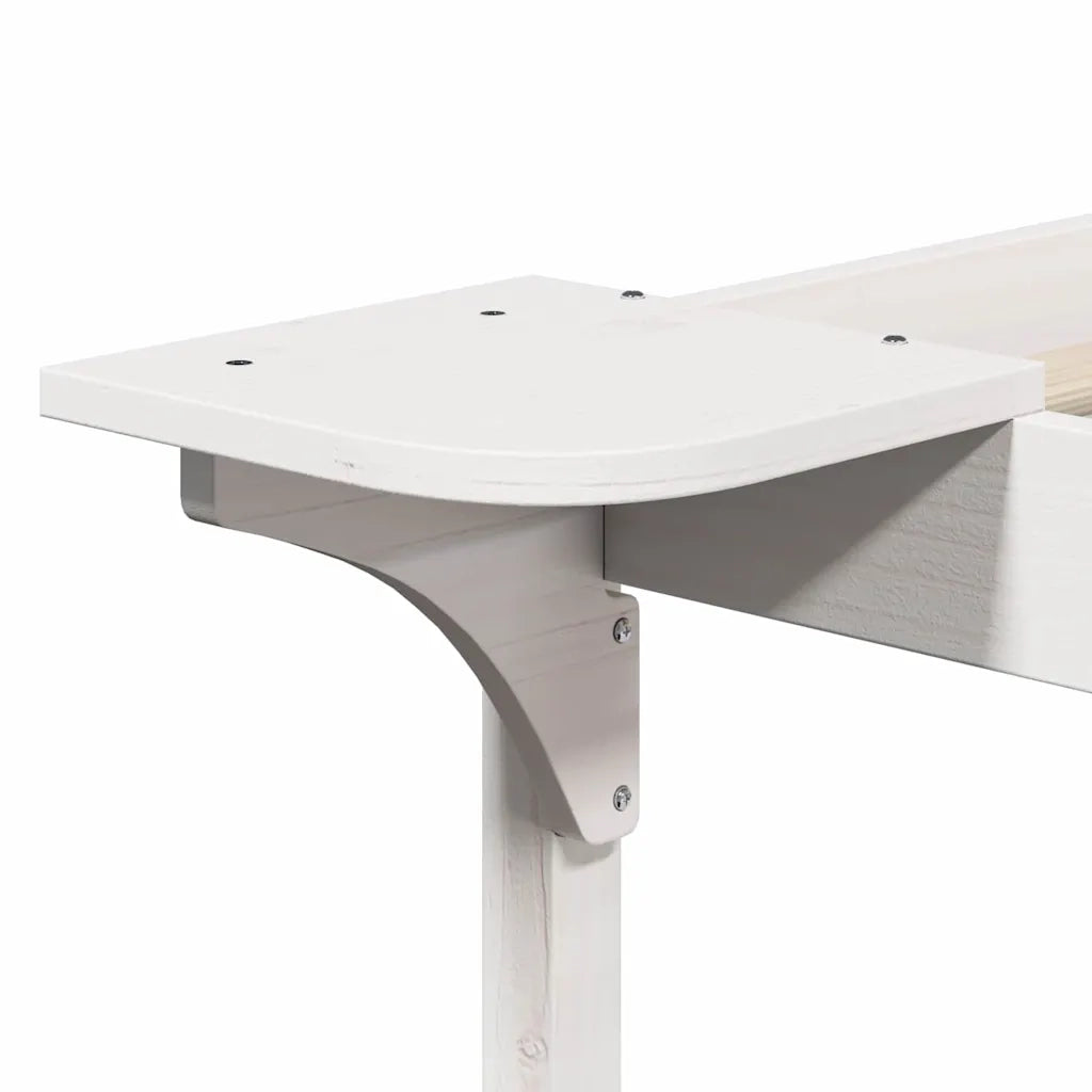 Letto con Tavolini Laterali Bianco 200 x 210 cm Pino massello 873236