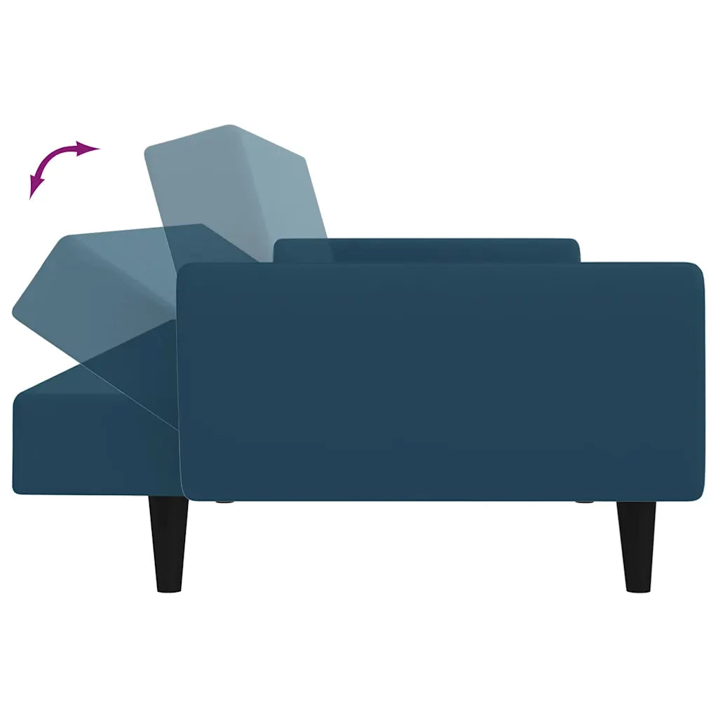 Divano letto | Sof¨¤ letto | Letto singolo a 2 Posti Blu in Velluto