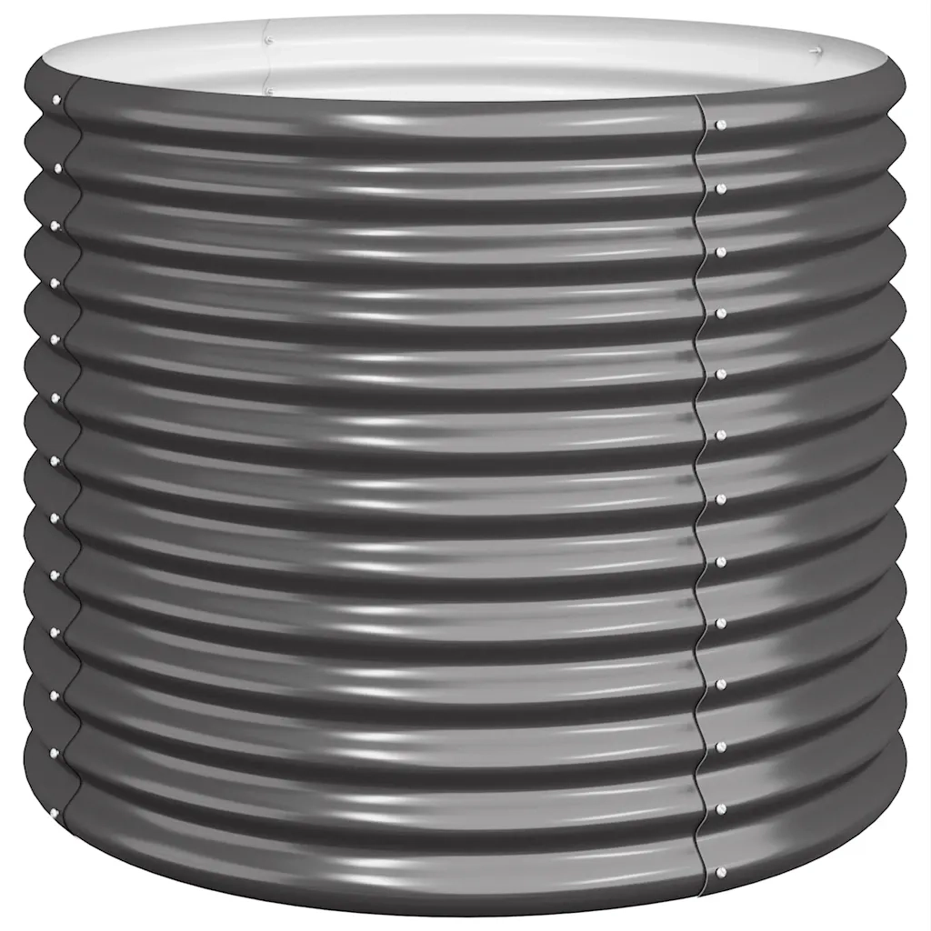 Vaso Giardino-Fioriera da Giardino Acciaio Zincato 80x80x68 cm Antracite