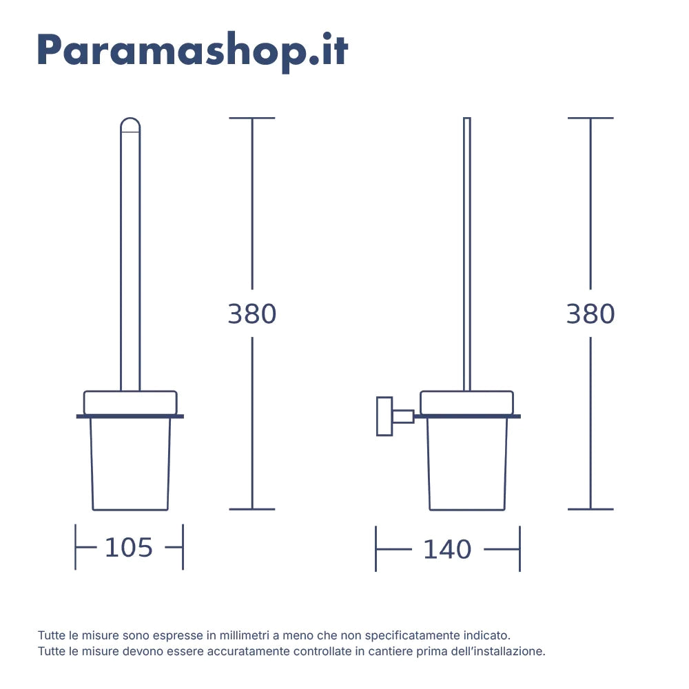 Set da bagno cromato 5 accessori: dispenser, porta spazzolino, porta scopino, porta rotolo, porta asciugamano 35cm | Arch