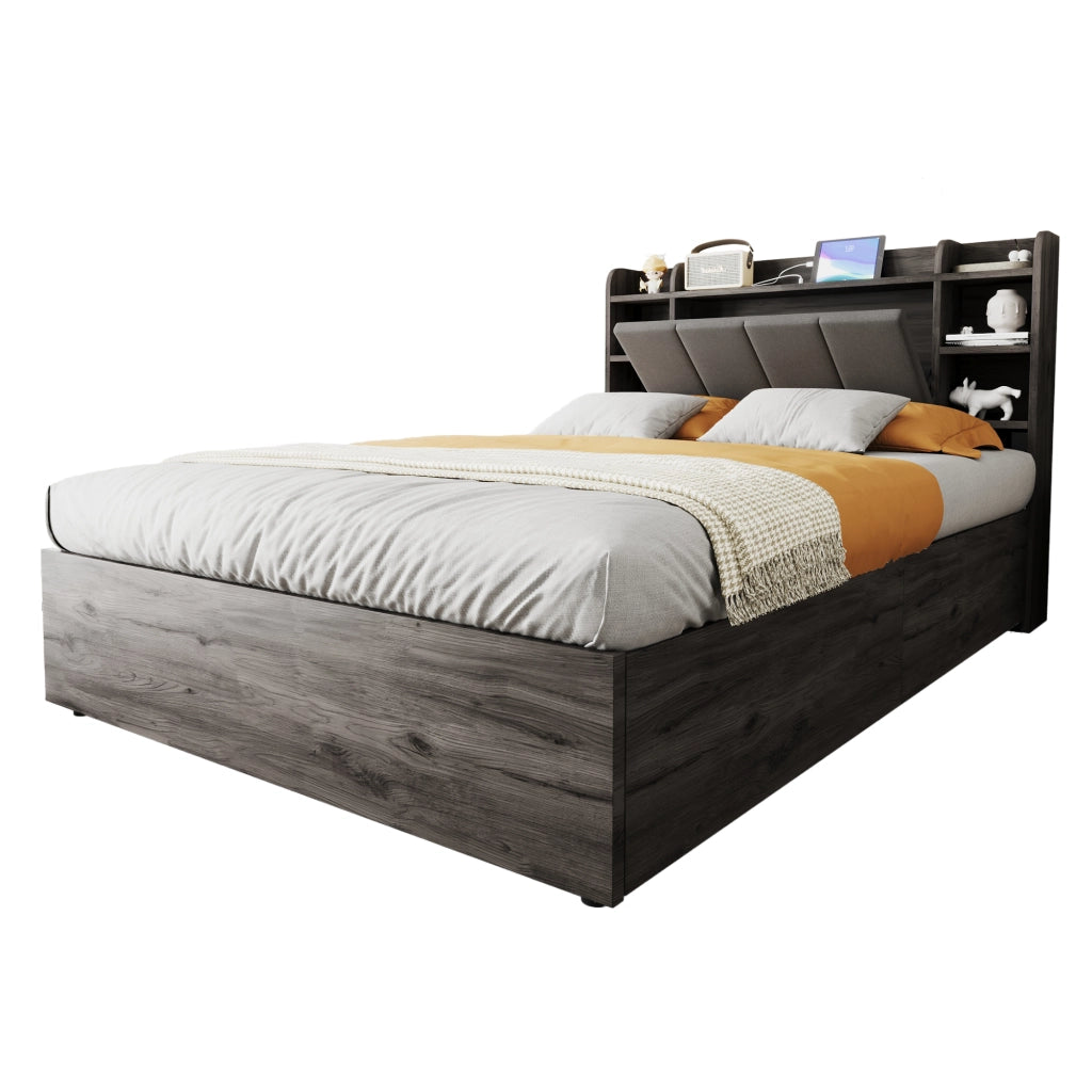 letto in mdf grigio 140 x 200 cm