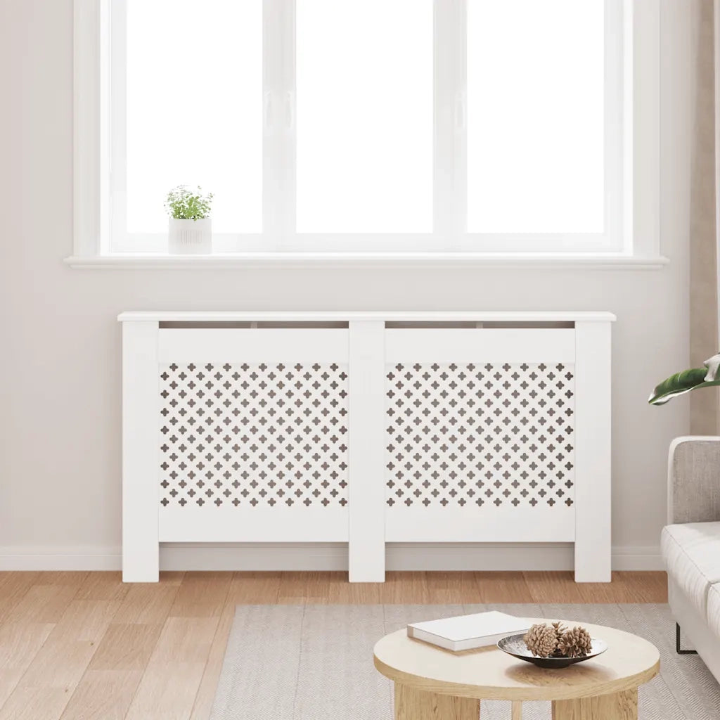 Copertura per Radiatore Bianca 152x19x81,5 cm in MDF