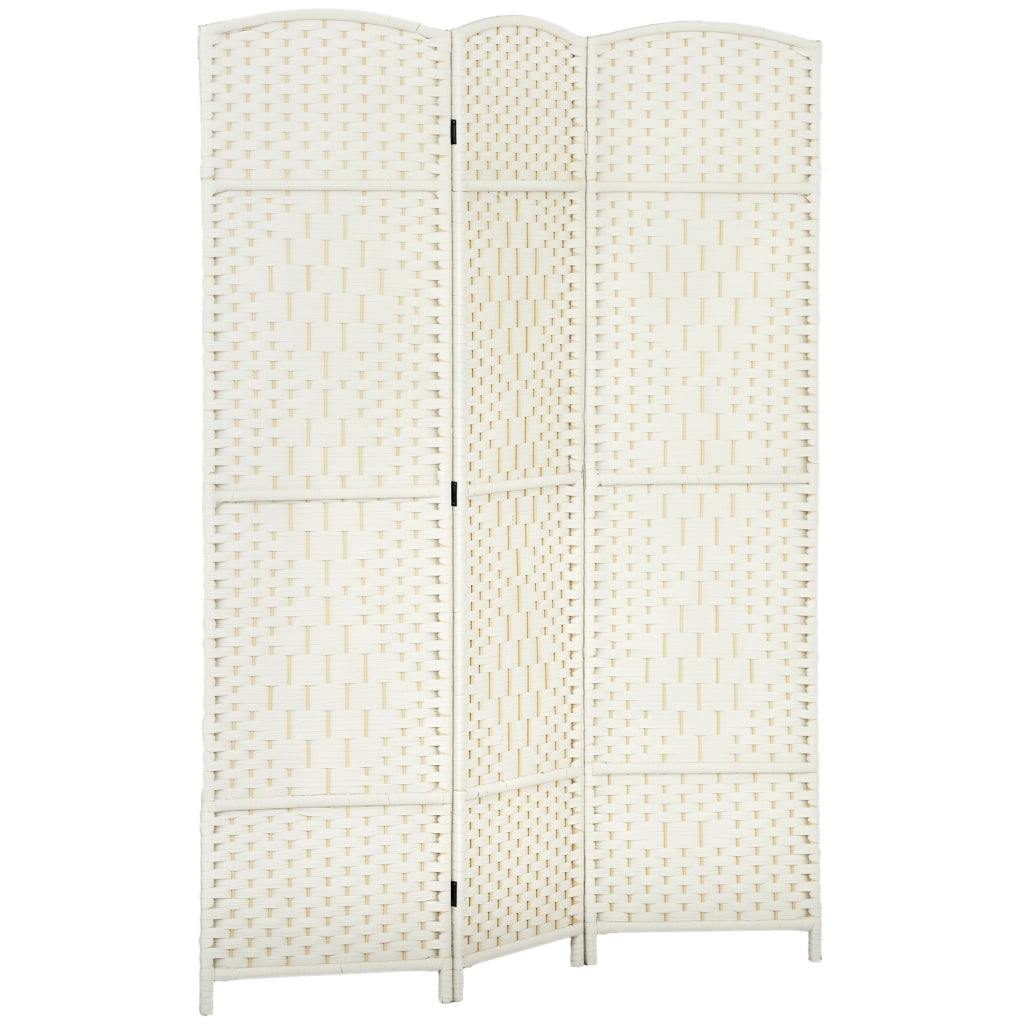 Paravento separatore 3 pannelli pieghevole ¨C Xylo ¨C legno bianco 135x180 cm
