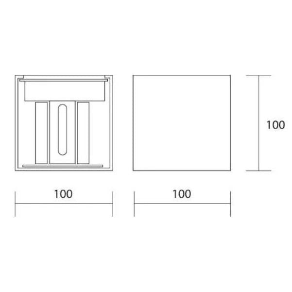 APPLIQUE PARETE CUBO DA ESTERNO A LED 16W 3000K ANTRACITE HOTSHOT AFFRALUX