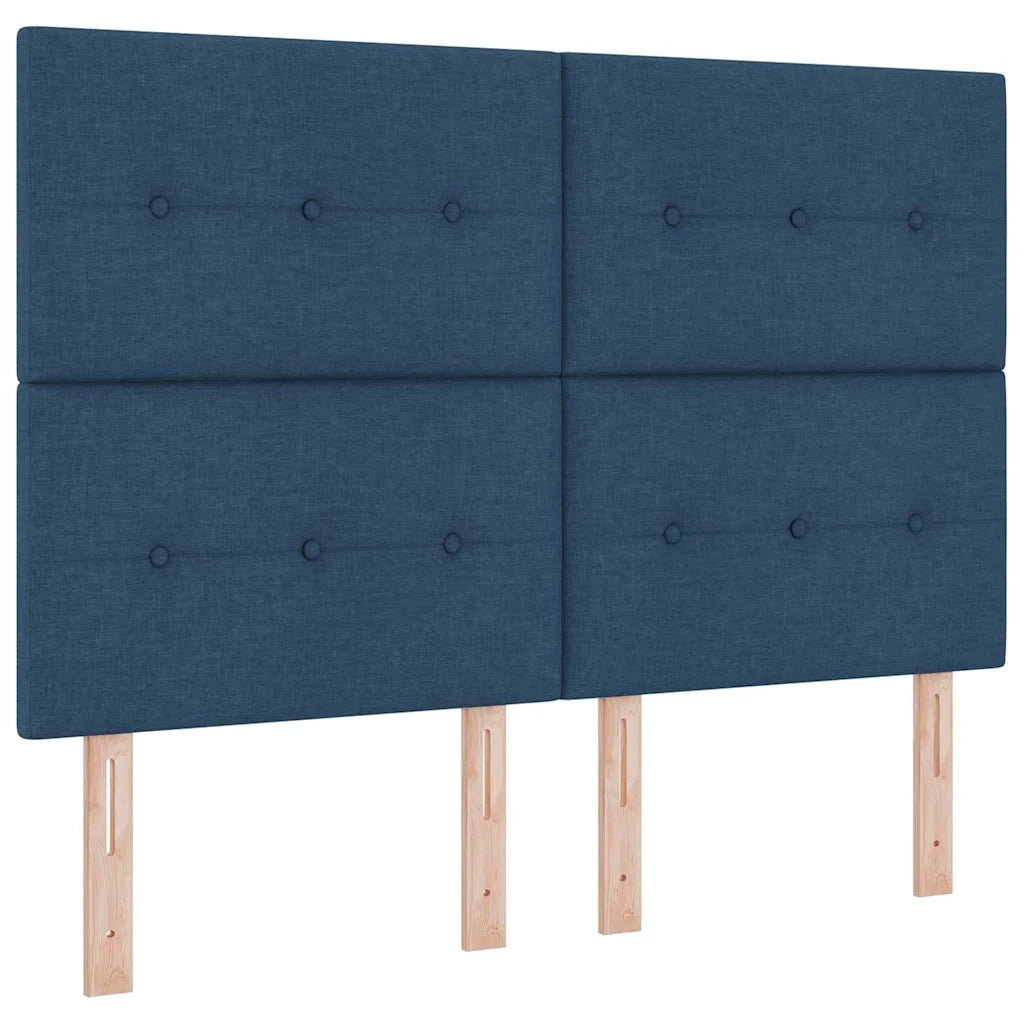 Letto a molle con materasso con led Blu 140 x 190 cm Tessuto