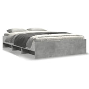 Letto matrimoniale | Letto per adulti | Giroletto Grigio Cemento 135x190 cm in Legno Multistrato