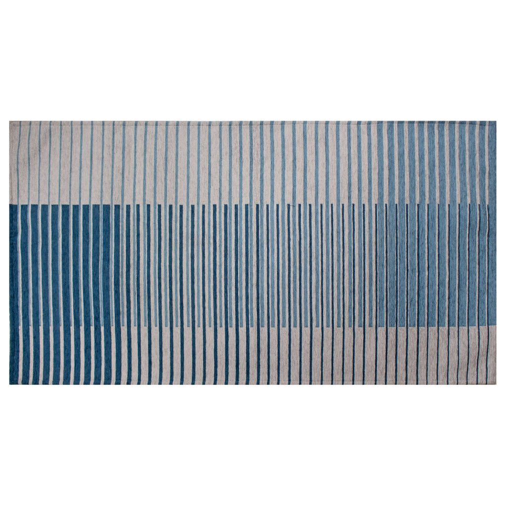 Tappeto Arredo Moderno Morbido in Ciniglia Ingresso Antiscivolo Prodotto Italiano  Soggiorno Camera Salotto Disegni Piazzati Cotone Varie Misure Grande Neon/Azzuro - 175x280 cm