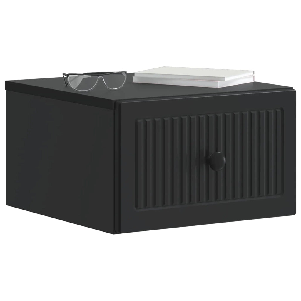 Mobiletto da notte a muro 2 pz Nero 33 x 34,5 x 20 cm 897918