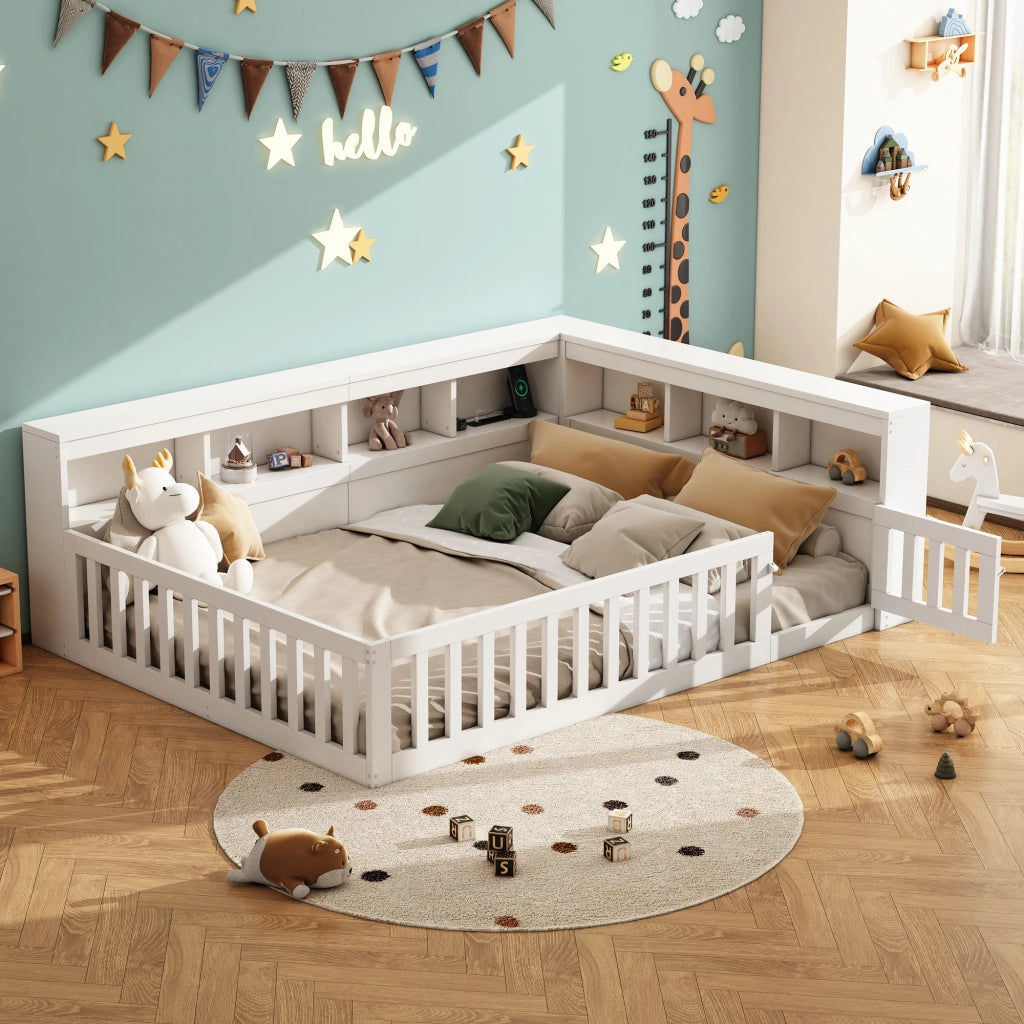 Letto divano 140×200 cm 2 posti con vani laterali; prese USB e barriera estraibile; senza materasso; bianco