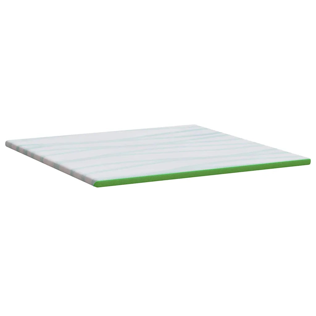 Topper per materasso Bianco e Verde 200 x 200 cm 4106153