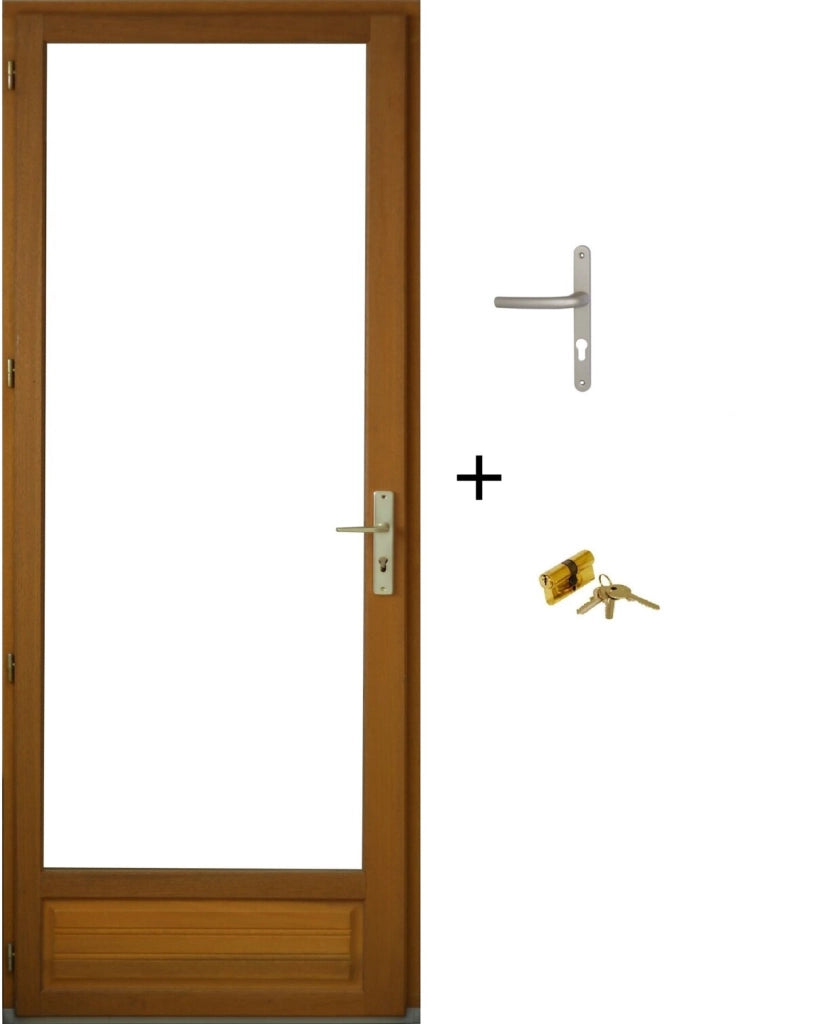 Finestra in legno a 1 anta Altezza 215 X Larghezza 90 Tiraggio a sinistra (dimensioni della tabella)+ maniglia e barilotto senza maniglia